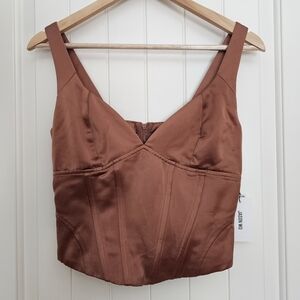 Jason Wu Satin Bronze Corset Top